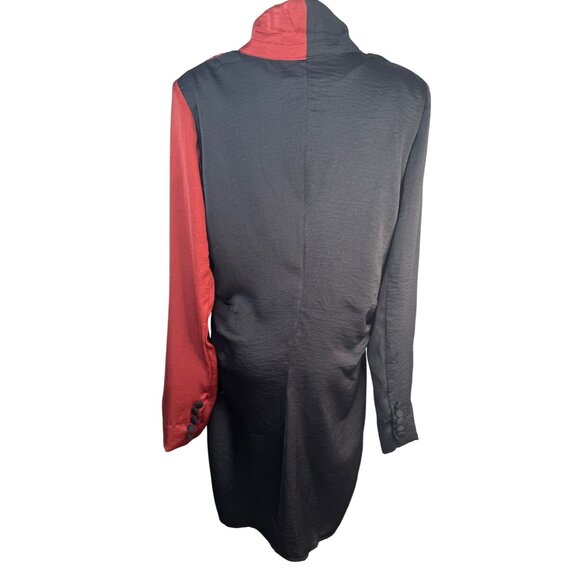 2/$30 NWT Choosy Size 12 Two-Tone Twist Front  Dress Black & Terra Cotta - Picture 3 of 16